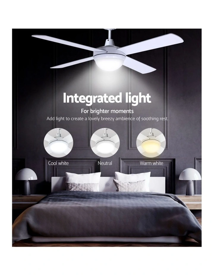 DC Motor With Light And Remote Ceiling Fan 52'' in White image 7