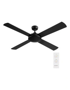 DC Motor 4 Blades With Remote Ceiling Fan 52'' in Black
