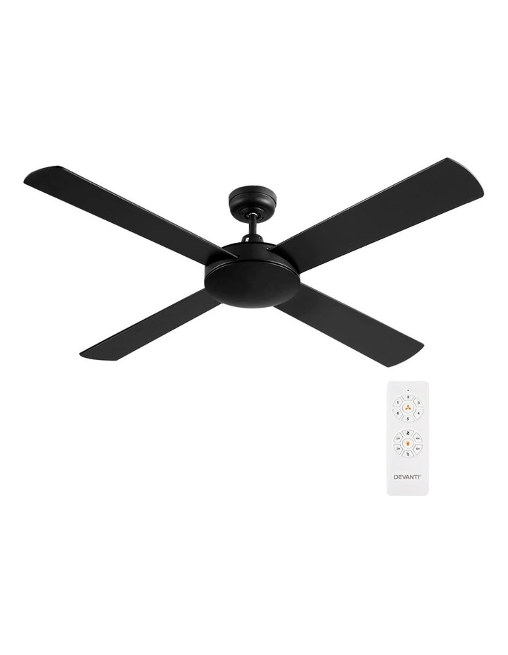 DC Motor 4 Blades With Remote Ceiling Fan 52'' in Black image 1
