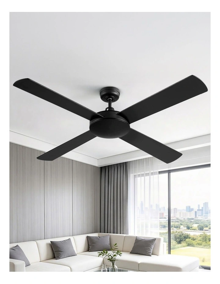 DC Motor 4 Blades With Remote Ceiling Fan 52'' in Black image 3