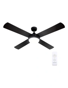 DC Motor With Light And Remote Ceiling Fan 52'' in Black