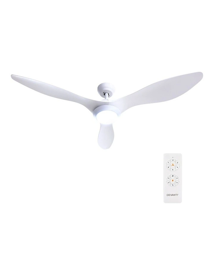 DC Motor With Light And Remote Ceiling Fan 52''  in White image 1
