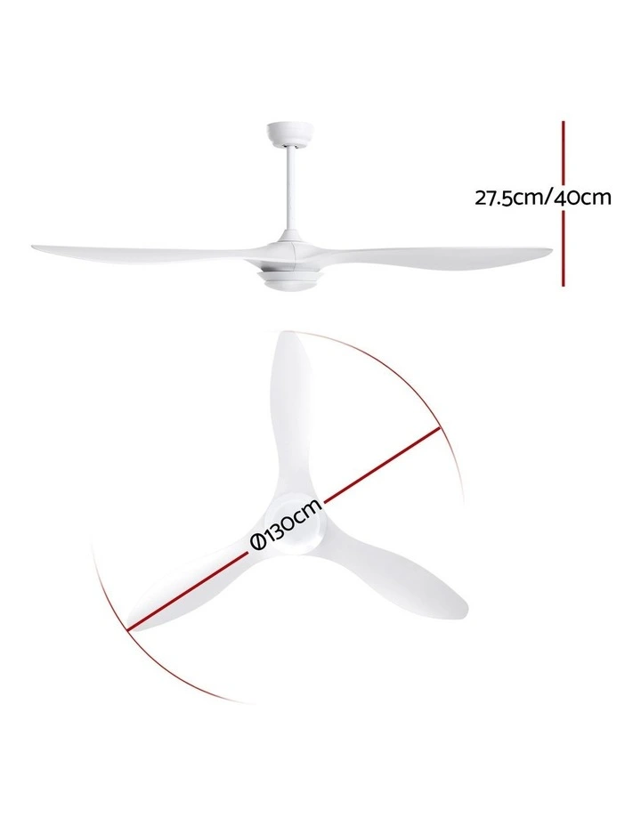 DC Motor With Light And Remote Ceiling Fan 52''  in White image 4