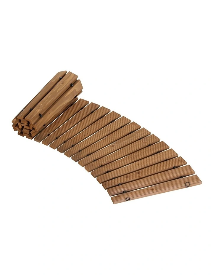 Pathway Roll-Out Curved Wooden Garden Walkway 8Ft in Brown image 2