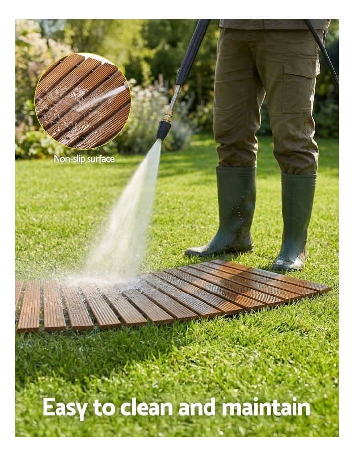 Pathway Roll-Out Curved Wooden Garden Walkway 8Ft in Brown image 7