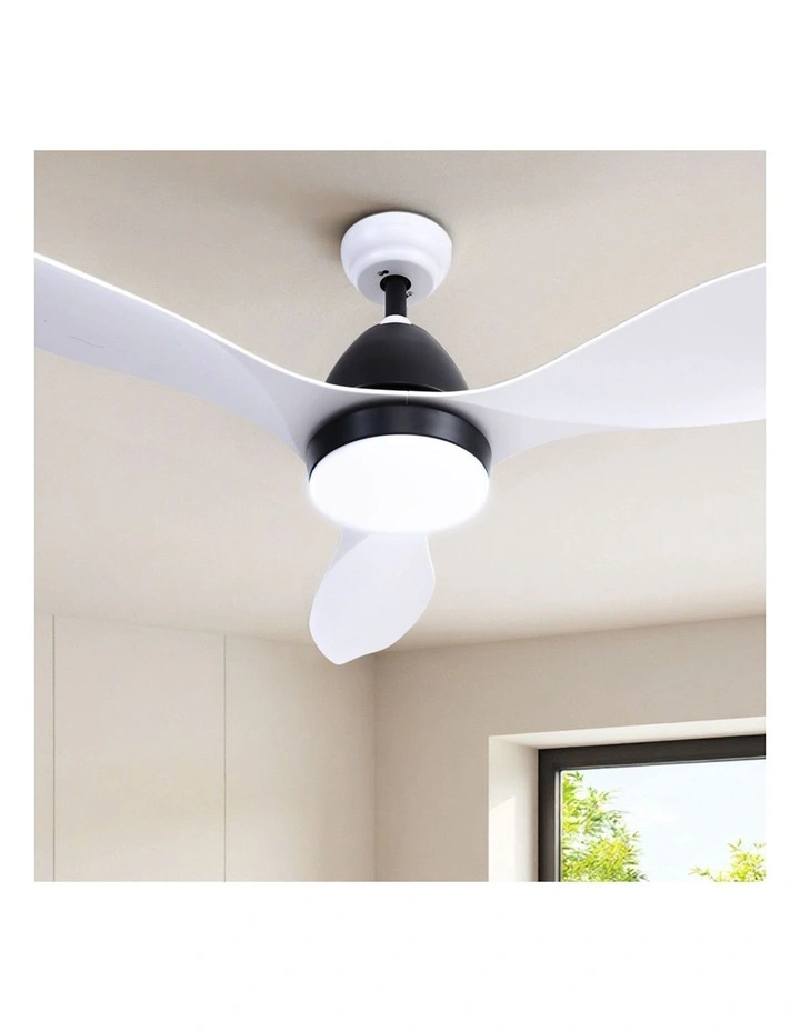Light and Remote DC Motor Ceiling Fan 48inch in White image 3