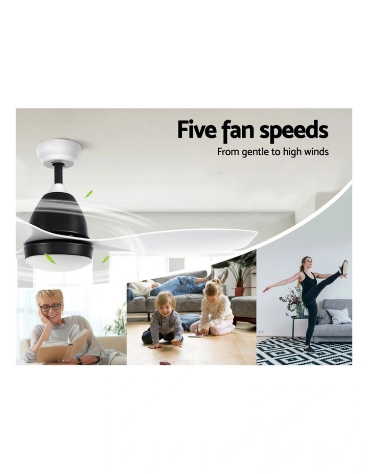 Light and Remote DC Motor Ceiling Fan 48inch in White image 4