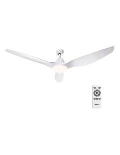 Light with Remote DC Motor Ceiling Fan 64inch in White