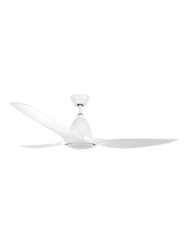Light with Remote DC Motor Ceiling Fan 64inch in White image 2