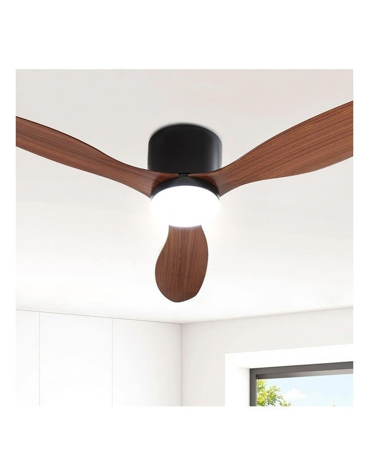 Light with Remote DC Motor Ceiling Fan 52inch in Dark Wood image 2