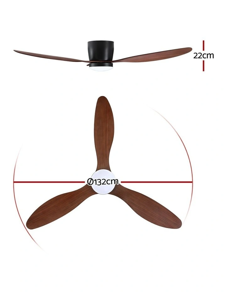 Light with Remote DC Motor Ceiling Fan 52inch in Dark Wood image 3