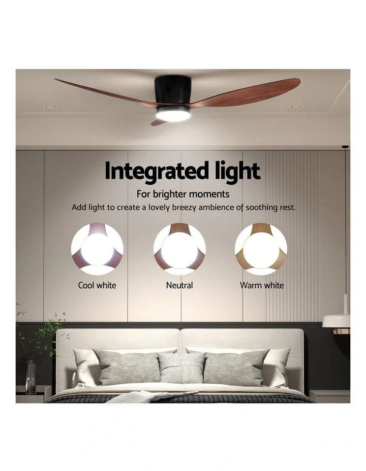 Light with Remote DC Motor Ceiling Fan 52inch in Dark Wood image 5