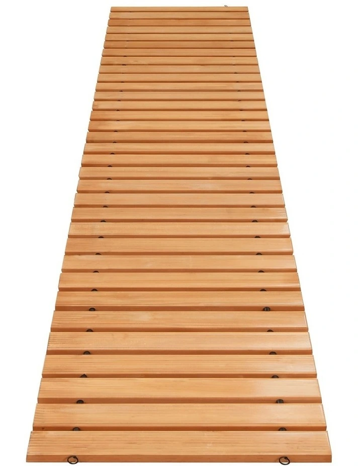 Wooden Garden Outdoor Backyard Roll-Out Straight Walkway 8feet in Brown image 1