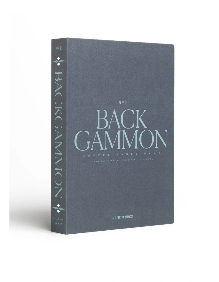 Classic Backgammon Board Game in Grey Blue image 1