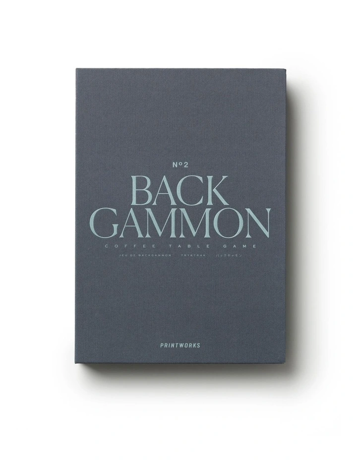 Classic Backgammon Board Game in Grey Blue image 2