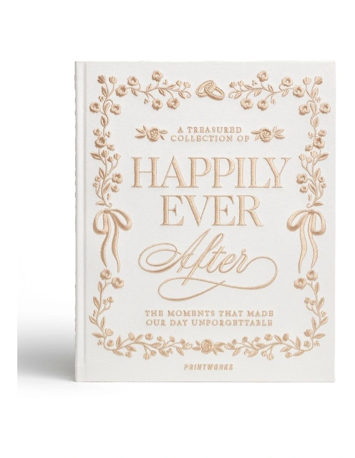 Happily Ever After Embroidered Photo Album in White image 1