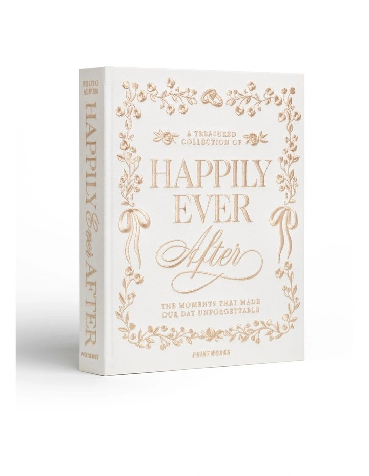 Happily Ever After Embroidered Photo Album in White image 2
