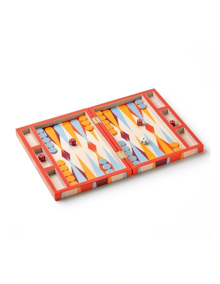 Lacquered Backgammon WallArt in Red image 3