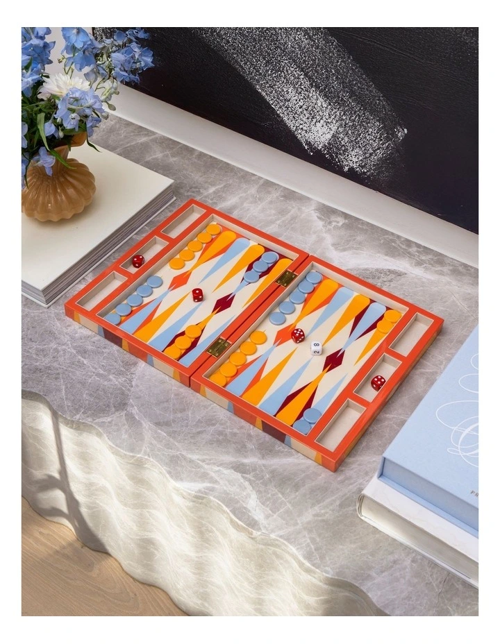 Lacquered Backgammon WallArt in Red image 4