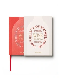 Wine Tasting Journal in Beige Red