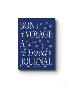 Bon Voyage Travel Journal WallArt in Blue Beige