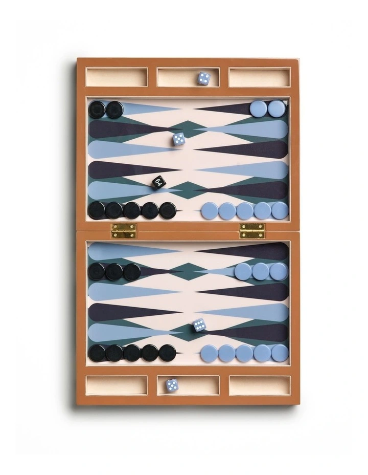 Lacquered Backgammon in Blue image 3
