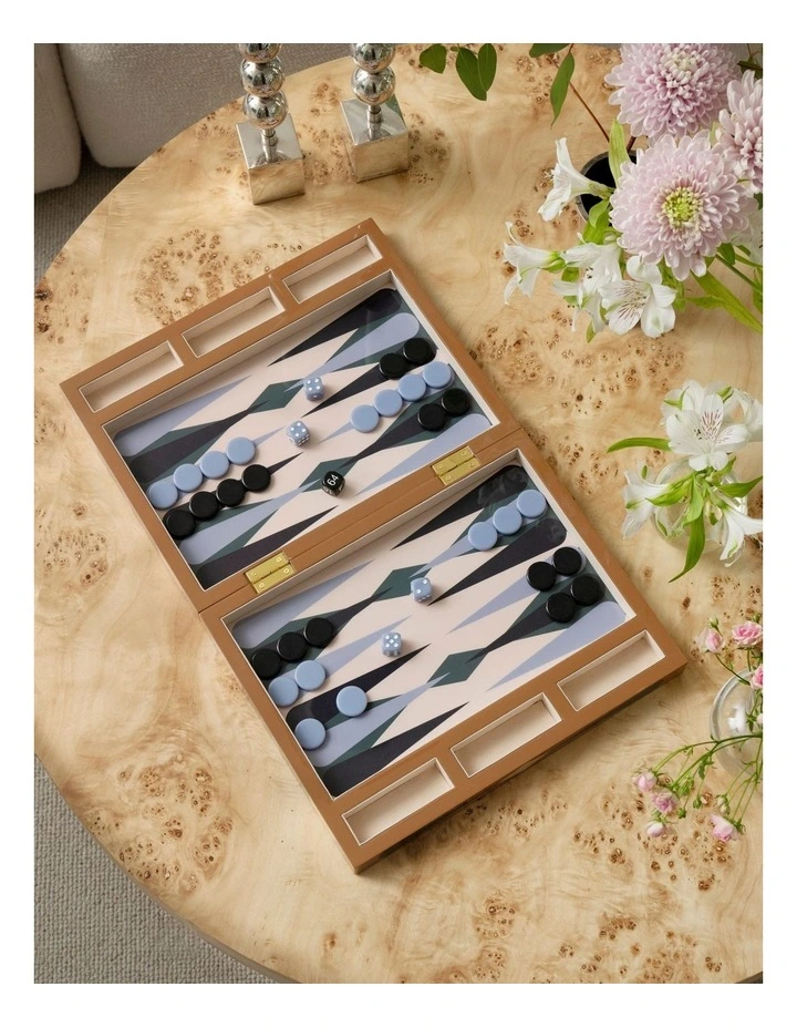 Lacquered Backgammon in Blue image 4