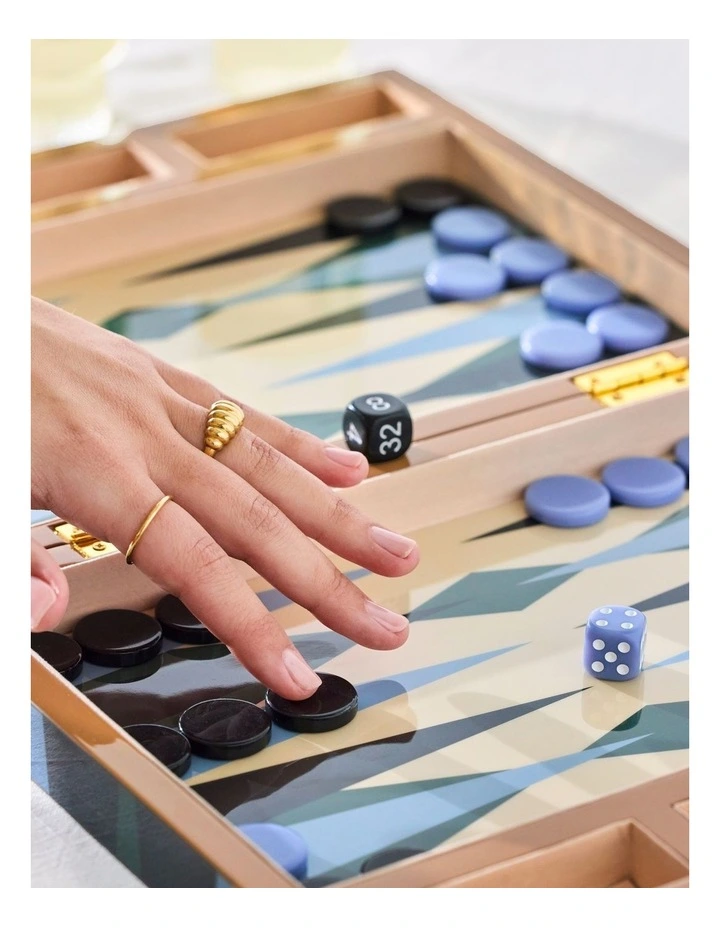 Lacquered Backgammon in Blue image 5