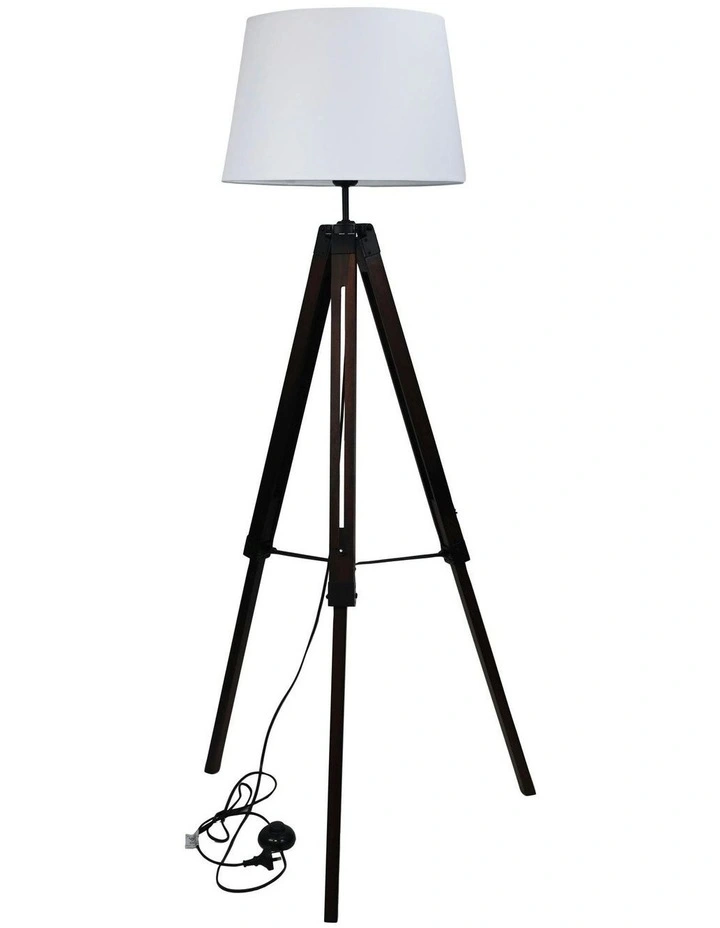 Trevi Tripod Floor Lamp in Base Walnut image 1