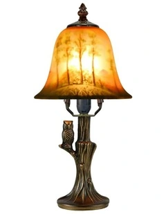 Hand Painted Table Lamp in Owl