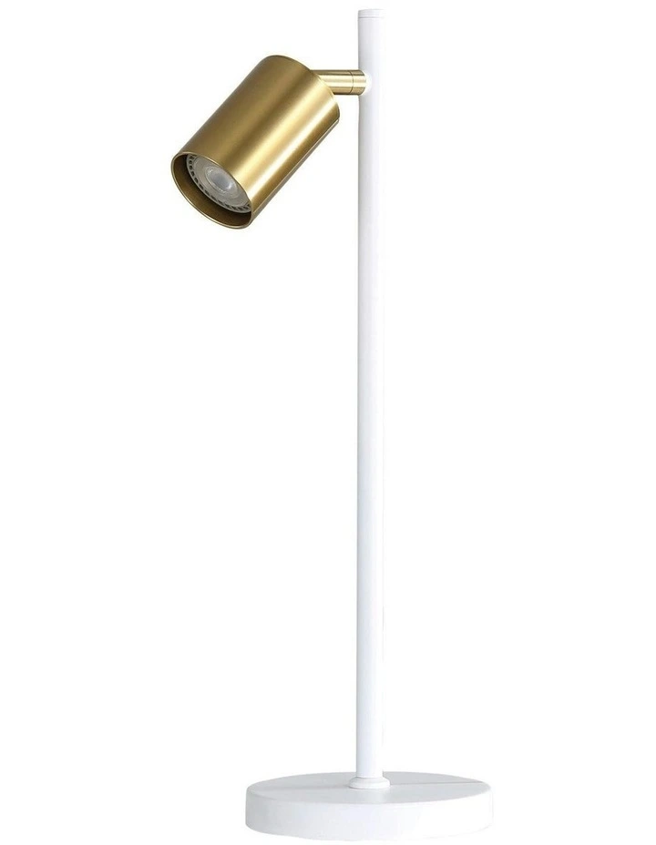 Ponte Desk Table Lamp in White And Satin Brass image 4