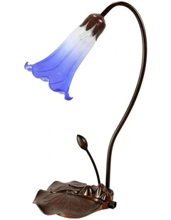Single Lily Lamp in White Blue