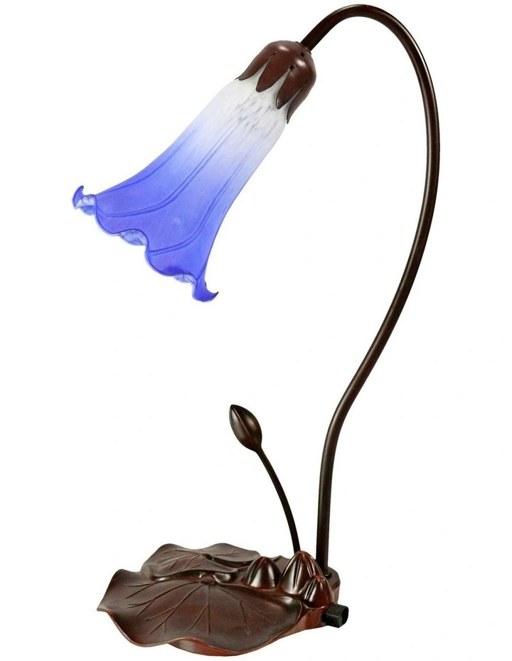 Single Lily Lamp in White Blue image 1