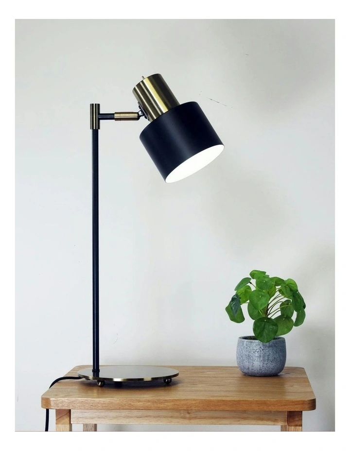 Ari Mid Century Table Lamp in Antique Brass image 3