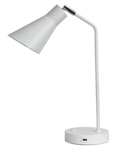 Thor Desk Lamp With Usb in White