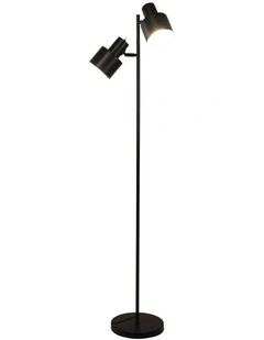 Ari Twin Mid-Century Floor Lamp in Black