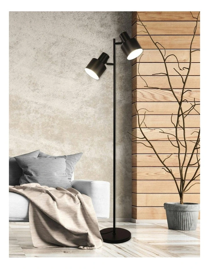 Ari Twin Mid-Century Floor Lamp in Black image 4