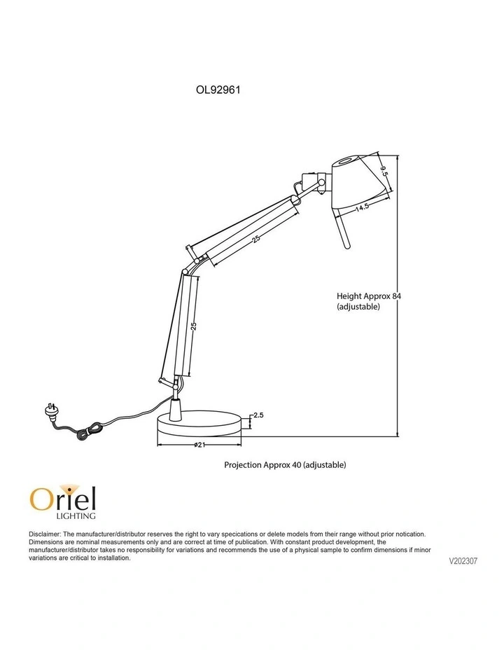 Forma Adjustable Desk Lamp in Black image 3