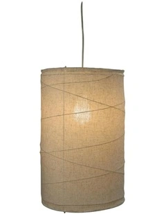 Boheme Flax Linen Shade Pendant Light 30cm in Grey