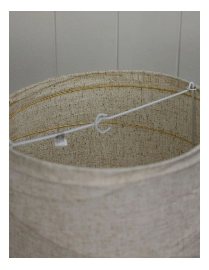 Boheme Flax Linen Shade Pendant Light 30cm in Grey image 6