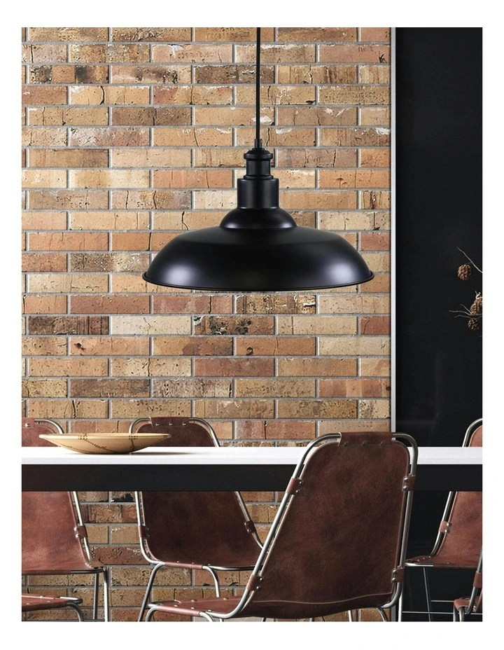 Slater Industrial Vintage Shade Ceiling Light in Black image 3