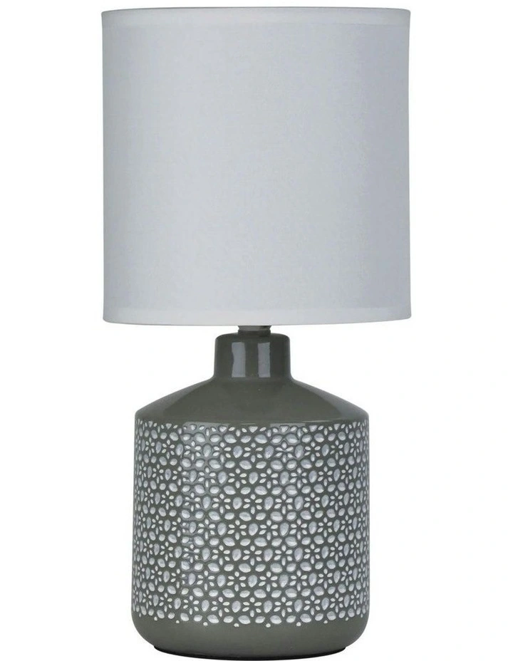 Celia Ceramic Table Lamp in Grey image 1