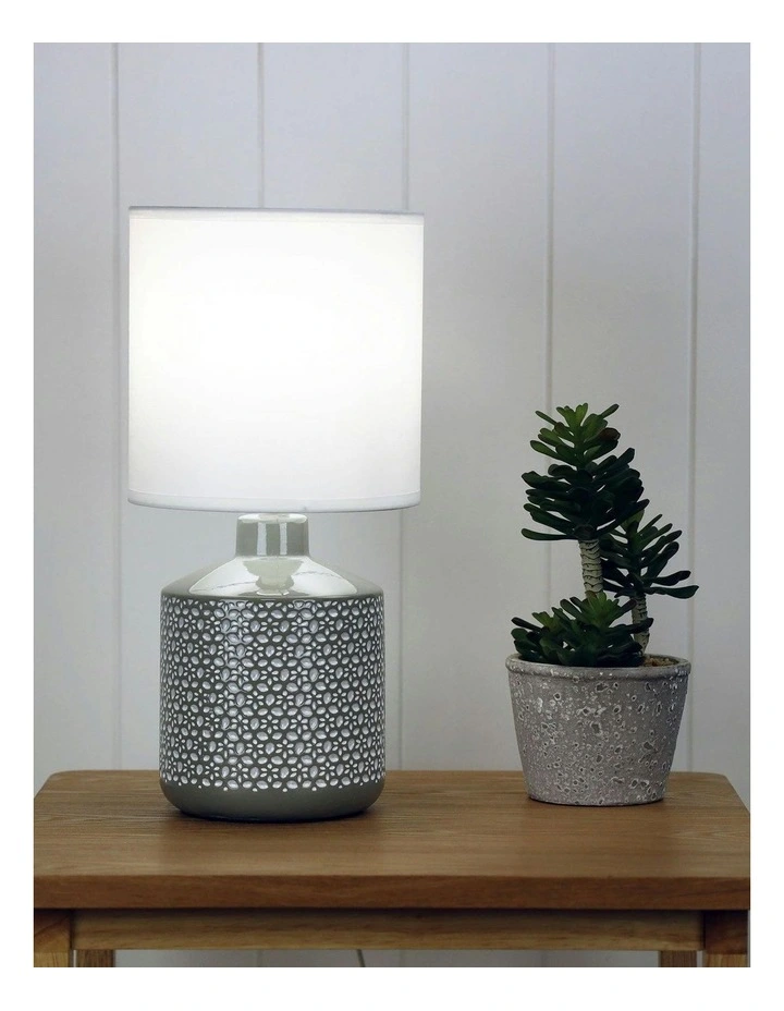 Celia Ceramic Table Lamp in Grey image 2