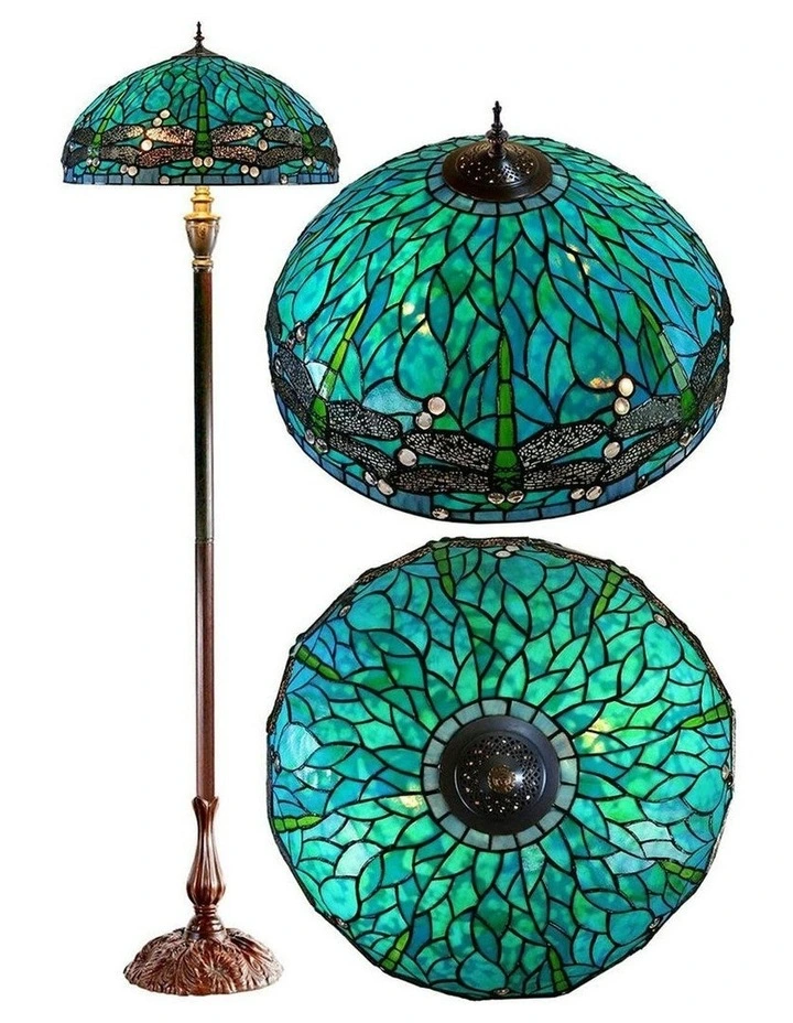 Sylvia Dragonfly Tiffany Floor Lamp in Multi image 1