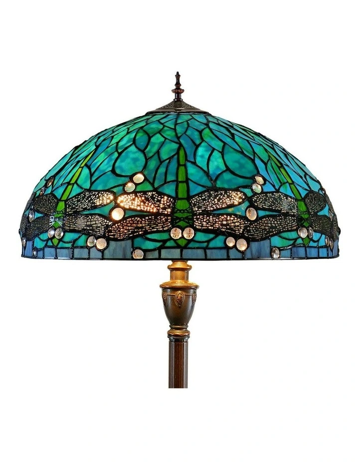 Sylvia Dragonfly Tiffany Floor Lamp in Multi image 2