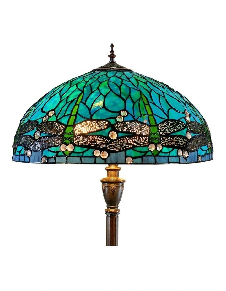 Sylvia Dragonfly Tiffany Floor Lamp in Multi image 4