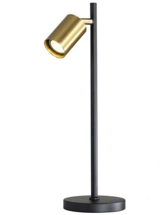 Ponte Desk Table Lamp in Black And Satin Brass