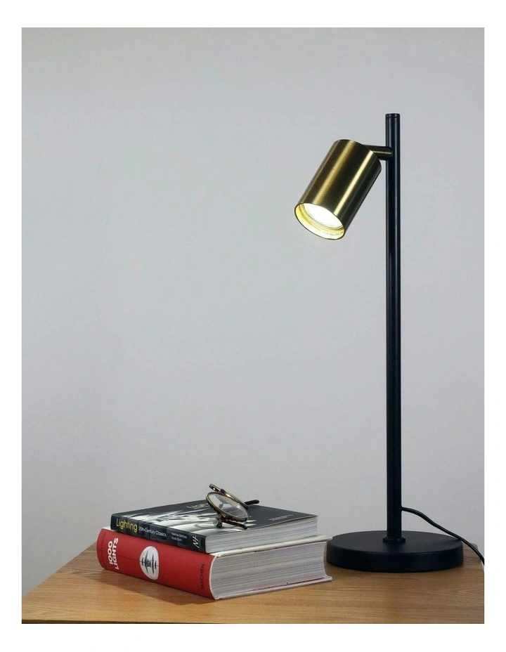 Ponte Desk Table Lamp in Black And Satin Brass image 2