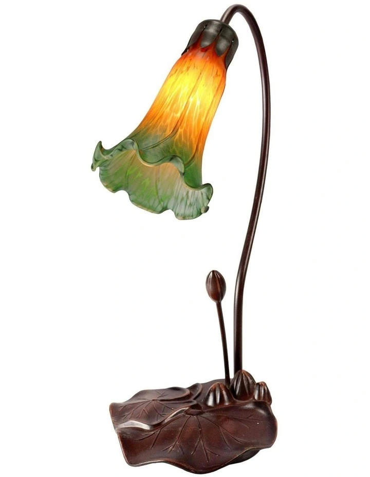 Single Lily Lamp in Amber Green image 1