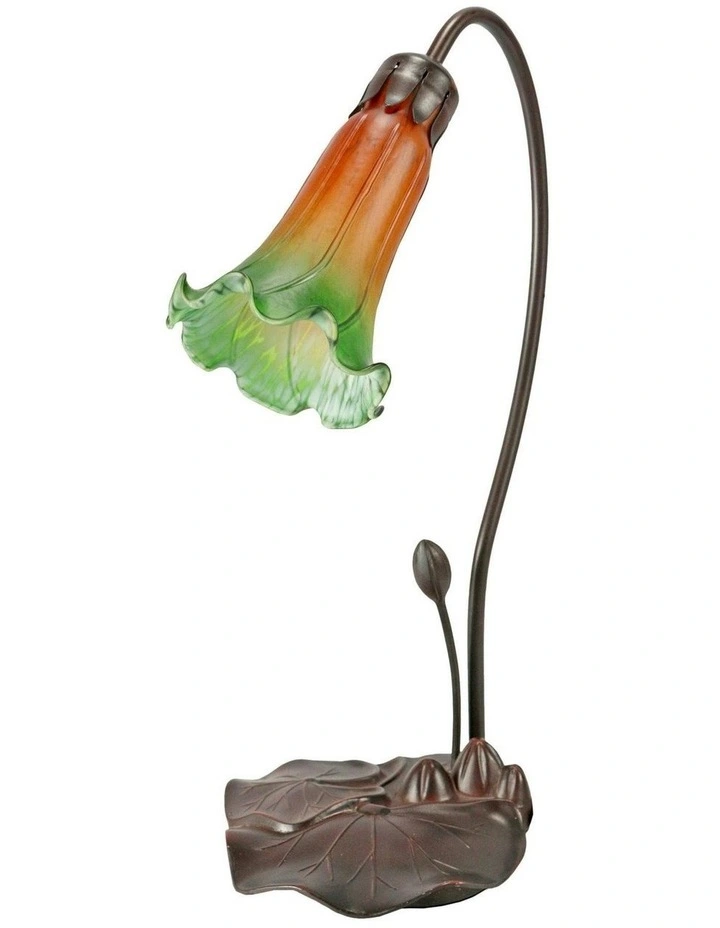 Single Lily Lamp in Amber Green image 2